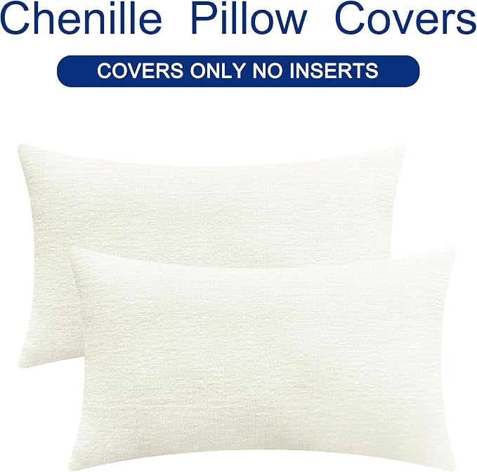 CaliTime Decorative Couch Throw Pillow Covers 26 X 16 Inches Cream | Pack of 2 - Image 6