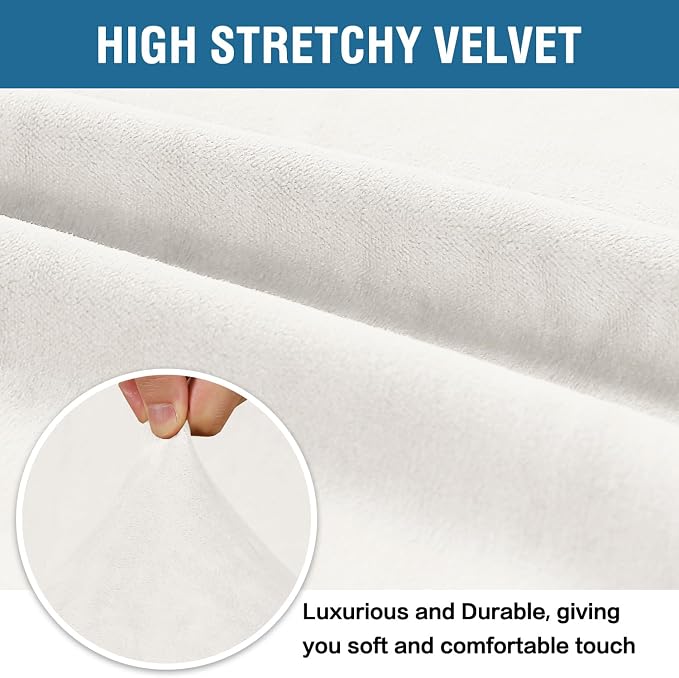 H.VERSAILTEX Velvet Stretch Sectional Couch Covers 3 Pieces Sofa Seat Cushion - Image 5