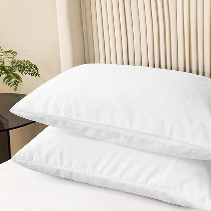 CaliTime Decorative Standard Throw Pillow Covers 26 X 20 Inches True White | - Image 3