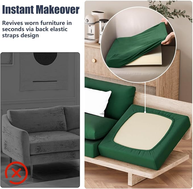 8Pcs Outdoor Cushion Covers, Stretch Patio Furniture Couch Chair Slipcovers | - Image 5