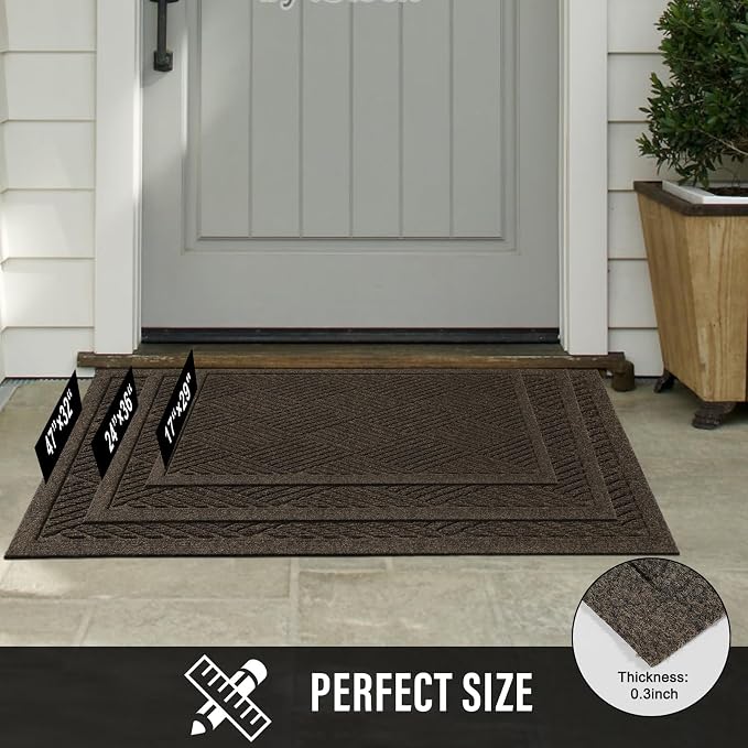 Sturdy Front Door Mat, Absorbent Muddy Dirt Resist Welcome Door Mats Outdoor - Image 6