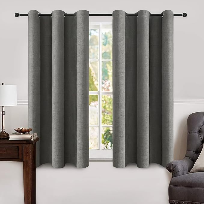 MIULEE 100% Blackout Linen Curtains by MIULEE