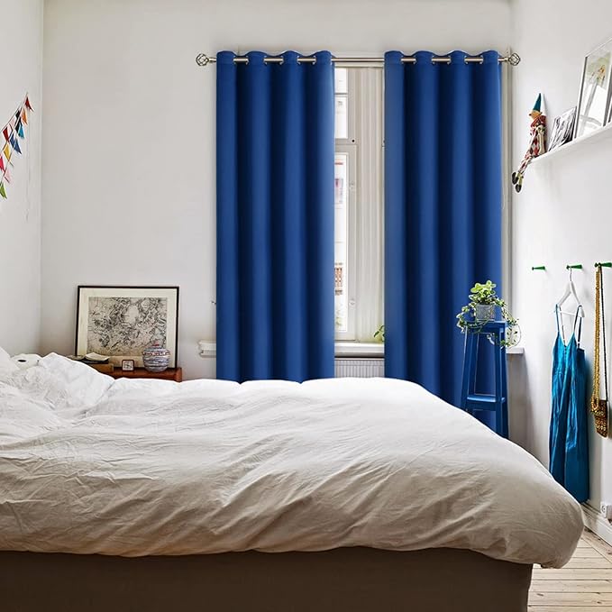 BGment Blackout Curtains for Bedroom - Grommet Thermal Insulated Room Darkening Curtains for Living Room, 52 x 120 Inch, 2 Panels, Royal Blue