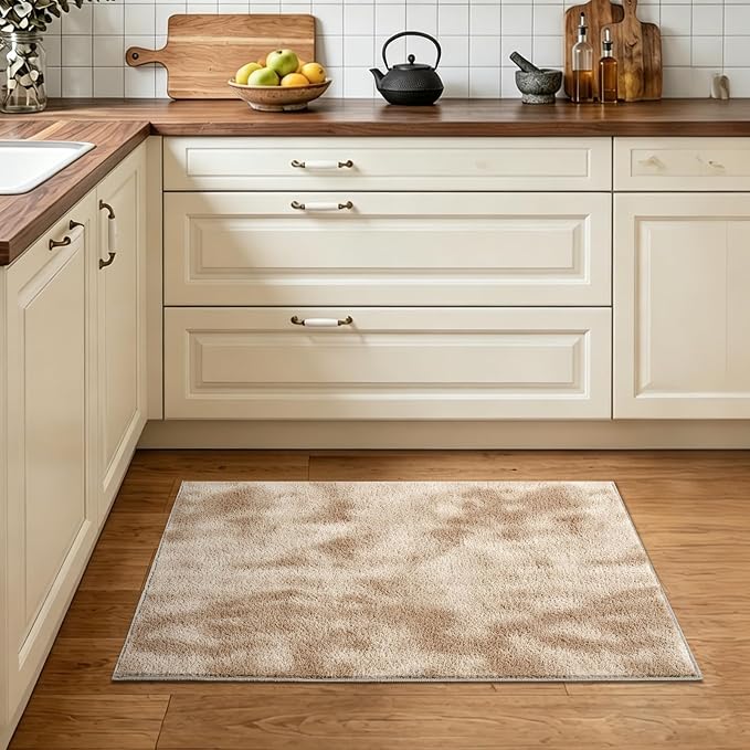 2x3 Tie-dye Beige Area Rug Washable Non-Slip Soft - Image 2