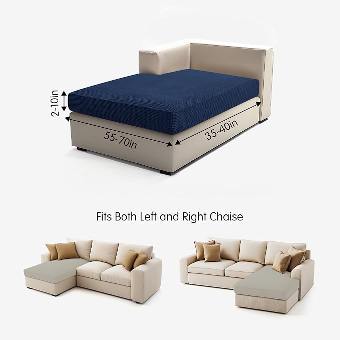 Hokway Stretch Chaise Cover Individual Couch Cushion Slipcovers Reversible - Image 3