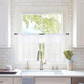 MIULEE 2 Panels Kitchen Tiers Half Window Sheer Curtains 29 X 24 Inch White | by MIULEE