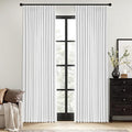 MIULEE White Pinch Pleated 100% Blackout Linen Curtains 40x108 Inches | Room by MIULEE