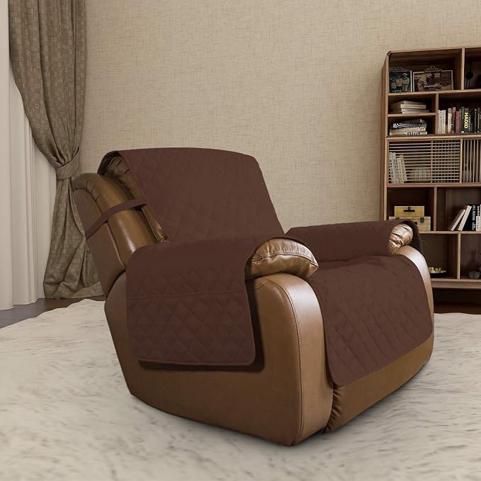 Easy-Going Reversible Couch Cover, Oversized Recliner, Coffee/Ivory | Machine - Image 2