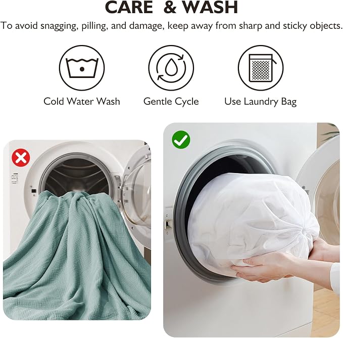 EMME Cotton Muslin King Blanket 4 Layer Ultra Soft Breathable Bed Layering - Image 6