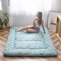 MAXYOYO Rustic Floral Korean Floor Mattress, Foldable Bed Roll Up Camping Mattress, Twin Size