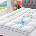 CYMULA Short Queen Mattress Topper Waterproof, Cooling Topper for Mattress, Thick Mattress Pad Cover Pillow Top Mattress Topper, Plush Down Alternative Fill Mattress Protector