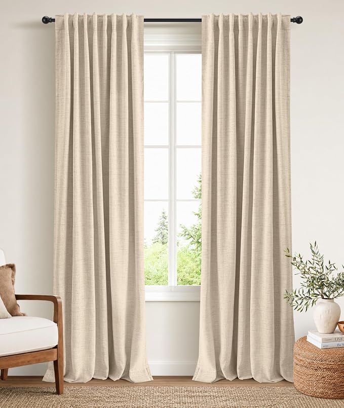 INOVADAY 100% Blackout Linen Curtains by INOVADAY
