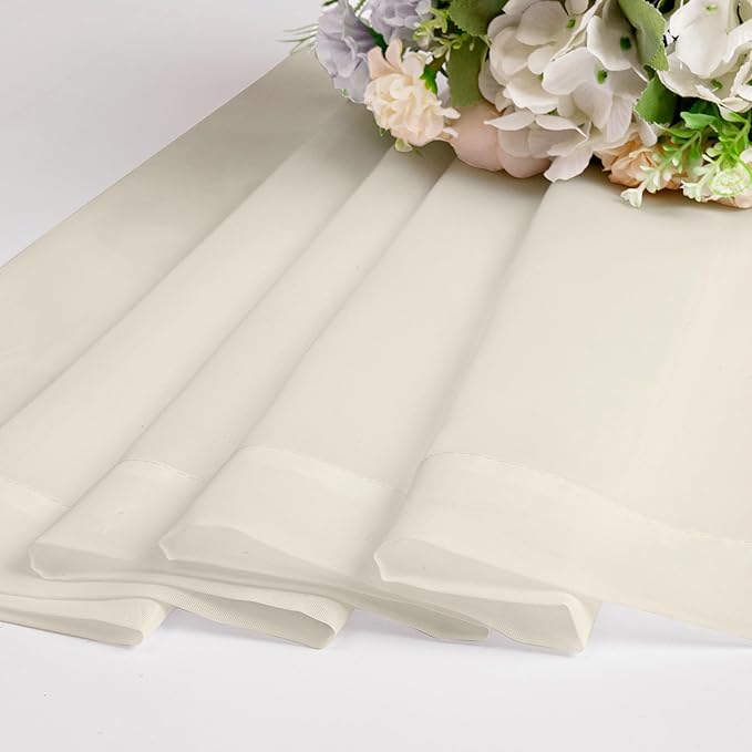 Chyhomenyc Cream Sheer Curtains 54 Inch Long 2 Panels - Image 7