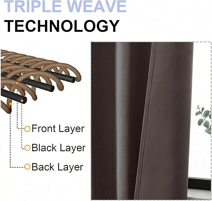 Simplebrand Ava Chocolate Short Blackout Curtains - Image 5