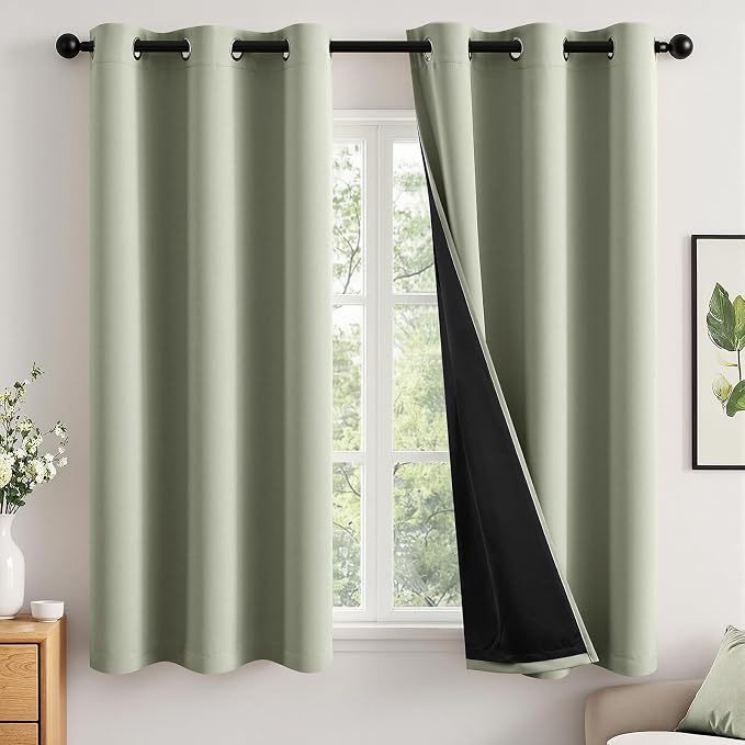 MIULEE Sage Green 100% Blackout Curtains by MIULEE