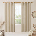 78 Inch Length Brown Linen Curtains by LAMIT