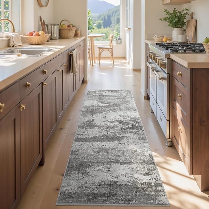 2x6 Ft Washable Runner Rug, Non-Slip Low Pile Hallway Kitchen Area Rug - Image 4