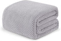 Exclusivo Mezcla Soft Waffle Fleece Bed Blanket King Size, Light Gray | by ExclusivoMezcla