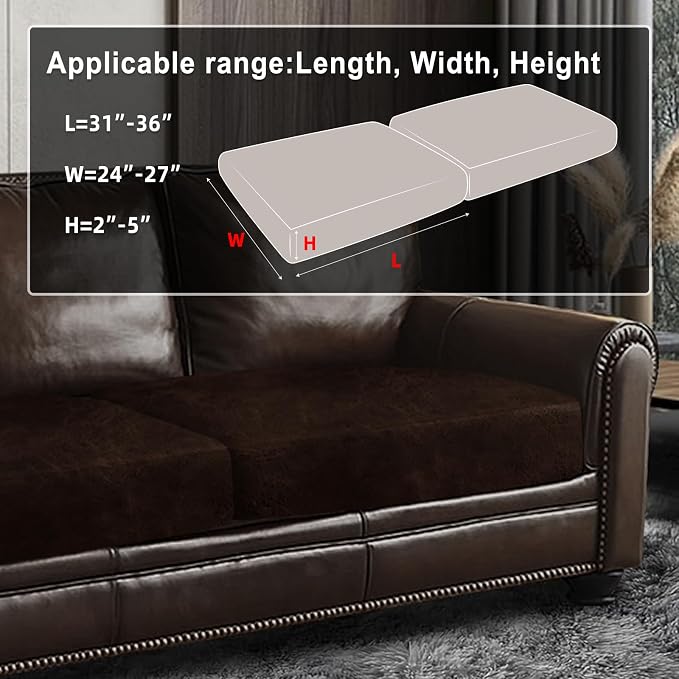 ANARACHON Leather Look Couch Cushion Covers Sofa Seat Slipcovers Sets Couches - Image 3