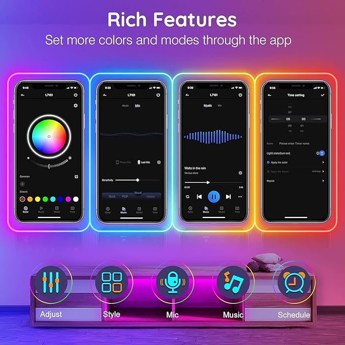 SINLEY Led Neon Rope Lights,Control with App/Remote,Flexible Led Rope Lights,Multiple Modes,IP68 Outdoor RGB Neon Lights Waterproof,Music (50FT)