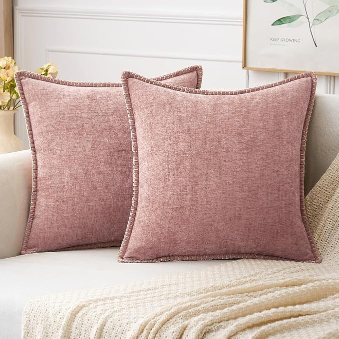 MIULEE Decorative Couch Throw Pillow Covers 20x20 Inch Blush Pink 2 Pack | by MIULEE