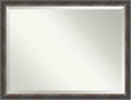 Amanti Art Brown Bathroom Mirror for Over Sink, 33x43 Bark Rustic Char Narrow Rectangle Vanity Mirror, X-Large Country Rustic Frame, Hangs Horizonally and Vertically, Bathroom Wall Decor, Beveled Edge