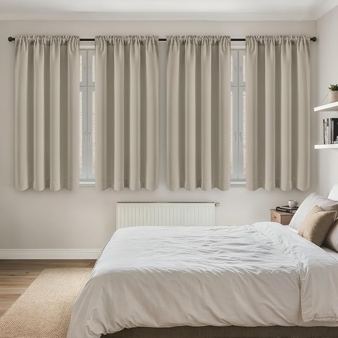 MIULEE Cobblestone Blackout Curtains 4 Panels Set 72 Inch Length Bedroom | by MIULEE