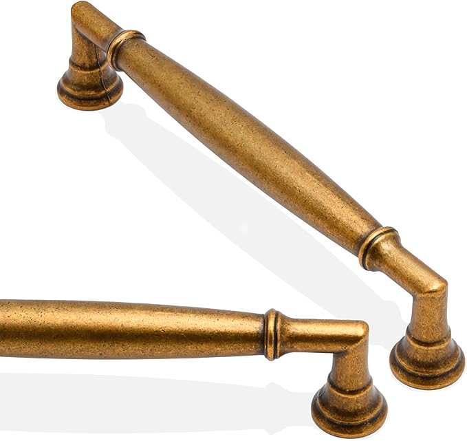 10 Pack Antique Brass Cabinet Pulls 5 Inch(128mm) Kitchen Cabinet Handles Solid Zinc Alloy Cabinet Hardware Drawer Pulls