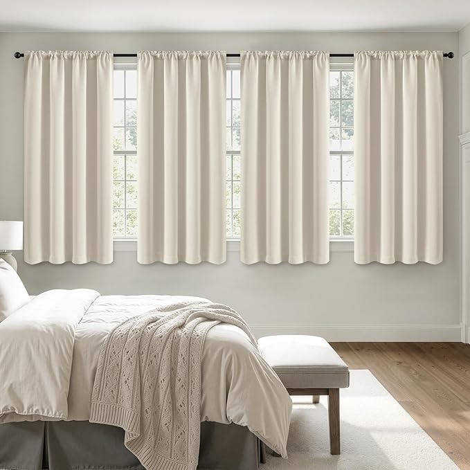 MIULEE Cream Beige Blackout Curtains 4 Panels Set 72 Inch Length Bedroom | by MIULEE