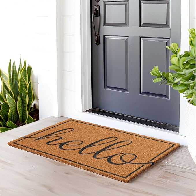 Barnyard Designs Natural Coco Coir Non-Slip Doormat | Heavy-Duty Welcome Mat - Image 4