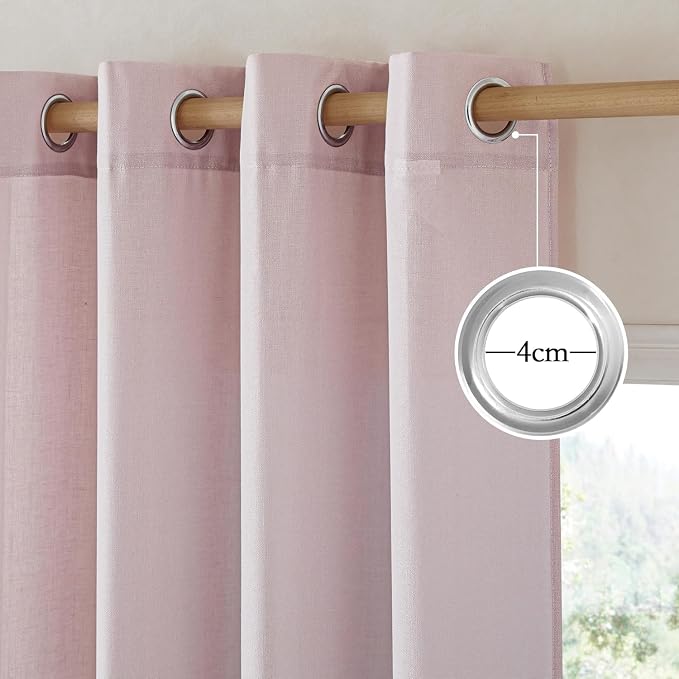 NICETOWN Blush Pink Linen Curtains - Image 2