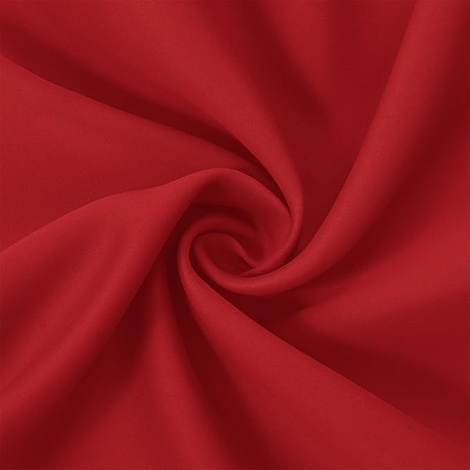 Blackout Curtains 52 x 84 inch/Bright Red Curtains Set of 2 Panels/Thermal - Image 5