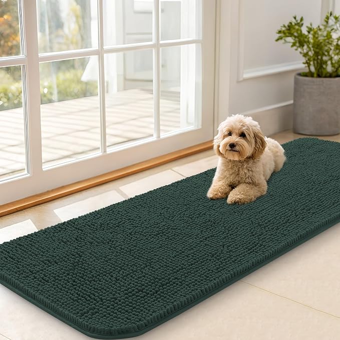 OLANLY Dog Door Mat for Muddy Paws 59x20, Super Absorbent Chenille Mud Mat | by OLANLY