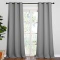 NICETOWN Thermal Insulated Blackout Curtains - Grommet Top Window Treatment Drapes for Hall (2 Panels, W42 x L90 inches, Silver Grey)