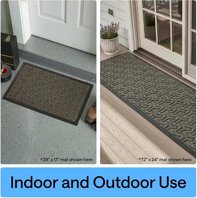 GORILLA GRIP 100% Waterproof All-Season WeatherMAX Doormat, US Designed Natural - Image 9