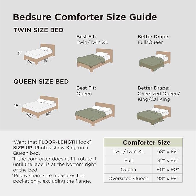 Bedsure Queen Comforter Set - Beige Soft Bedding for All Seasons, Cationic Dyed Bed Set, 3 Pieces, 1 Queen Size Comforter (90"x90") and 2 Pillow Shams (20"x26"+2")