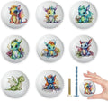 8 Pack Cute Dinosaur Ceramics Knob Handle Safari Animal Nursery Kids Room Dresser Cabinet Drawer Pulls and Knobs