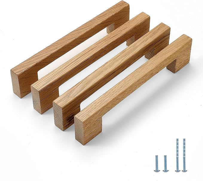 Burlywood Square 5 in 8 pcs Wooden Drawer Pulls Handle pulls for cabinets Kitchen Cabinet Drawer pulls Cabinet Door Pull