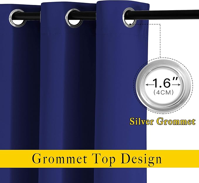 NICETOWN Blackout Room Divider Curtains 118 inches Long 2 Panels, Grommet - Image 2