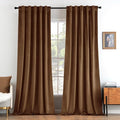 MIULEE Velvet Curtains 52x96 inches 2 Panels Brown Blackout Curtains | Luxury by MIULEE