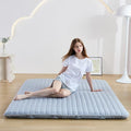 Japanese Floor Mattress Full, Anti-Slip Japanese Futon Foldable Tatami Mat for Guests, Grey