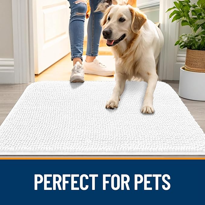OLANLY Dog Door Mat for Muddy Paws 59x20, Super Absorbent Chenille Mud Mat | - Image 6