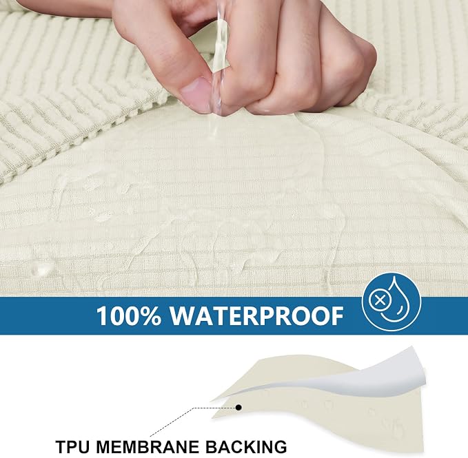 Waterproof Sectional Couch Covers, Non Slip Sofa Cushion Covers | L Shape - Image 3