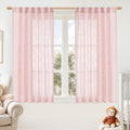 Semi Sheer Linen Curtains 45 Inches Long by LAMIT