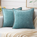 MIULEE Decorative Couch Throw Pillow Covers 16x16 Inch Coastal Aqua Blue | 2 by MIULEE