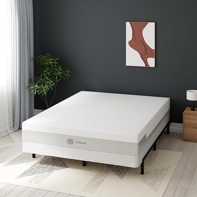 ZINUS Edgar 4 Inch Bamboo Box Spring, Mattress Foundation, Sturdy Bamboo Structure, Low Profile, Easy Assembly, Queen