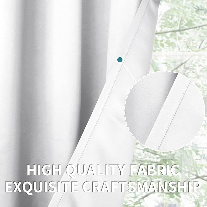 BGment Room Darkening Curtains 84 Inches Long - Grommet Thermal Insulated Drapes Window Treatment Curtains for Bedroom, 2 Panels, 42 x 84 Inch, Pure White