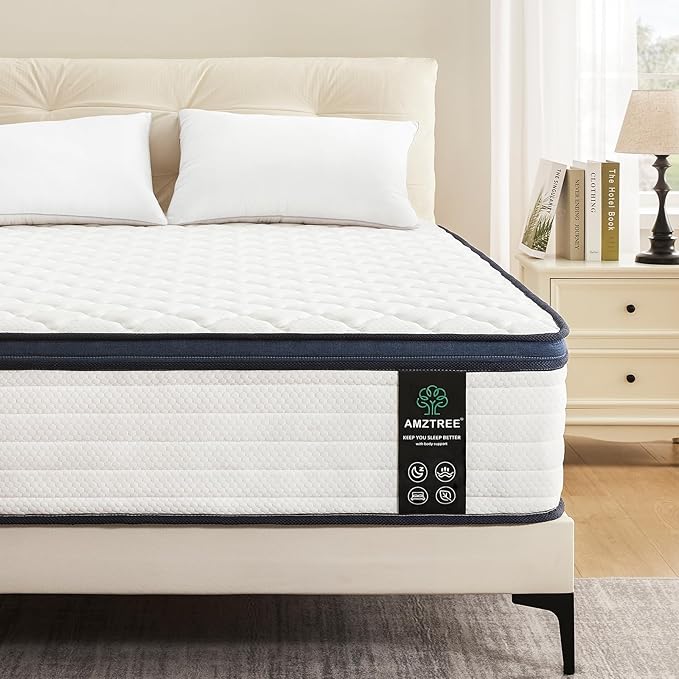 Full Size Mattress 12 Inch Full Mattress - Memory Foam & Pocket Coils Springs, Pressure Relief, Medium Firm Comfort, Motion Isolation, Ideal for All Sleep Positions, CertiPUR-US Certified