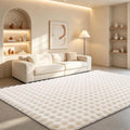 Creamy White Rabbit Plush Rug 5'x8', Fluffy Faux Fur Shaggy Area Rug by CHOVY