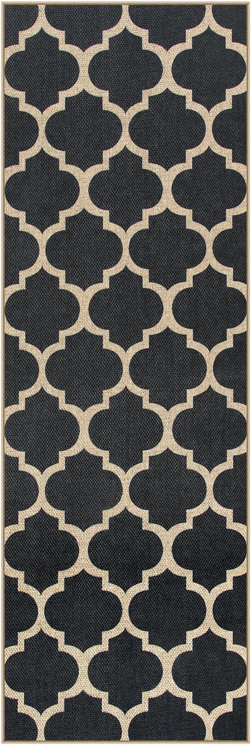Lahome Moroccan Easy Jute Runner Rug 2x6, Geometric Trellis Woven Long Carpet - Image 2